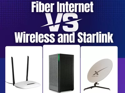 Fiber Internet vs. 5G Wireless Internet vs. Starlink Internet
